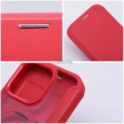   SMART MAG MagSafe-kompatibilis könyvtok iPhone 15 Pro - piros