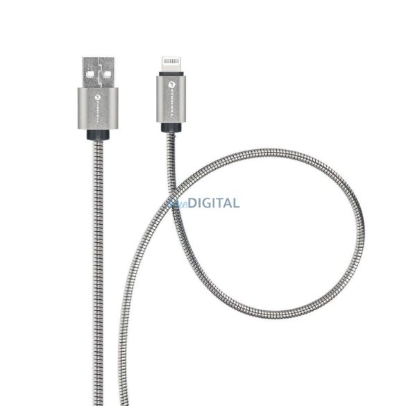 Forcell C236 USB-A - Lightning kábel 2.4A 12W 1m ezüst színű
