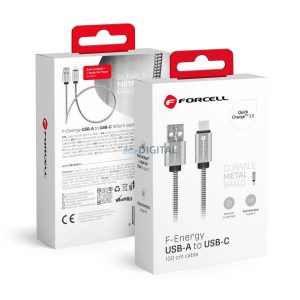 Forcell C234 USB-A - Type-C kábel 2.4A 1m ezüst színű