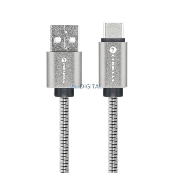 Forcell C234 USB-A - Type-C kábel 2.4A 1m ezüst színű