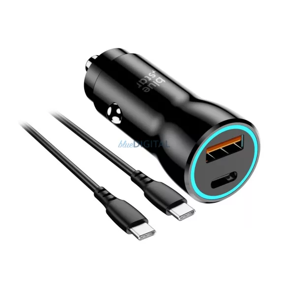 Autós töltő Blue Star 25W (PD, QC 3.0, AFC) USB-C 60W csatlakozóval