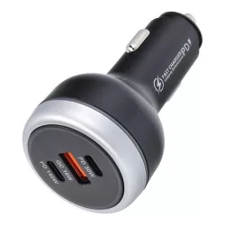   Autós töltő 1xUSB-A és 2xUSB-C csatlakozással 191W - fekete