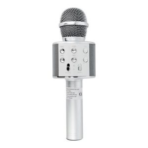 OEM CR58S HQ multimédiás karaoke mikrofon - ezüst színű