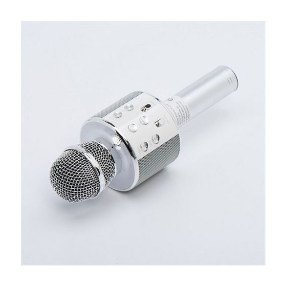 OEM CR58S HQ multimédiás karaoke mikrofon - ezüst színű