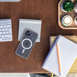   FROST MAG MagSafe-kompatibilis tok kamera lencse kivágással iPhone 15 Plus - átlátszó