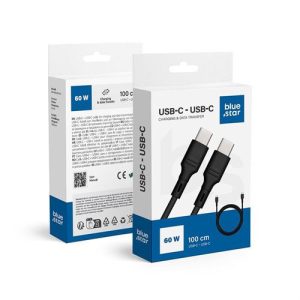 Blue Star USB-A - Type-C adatkábel 1m 3A 60W - fekete