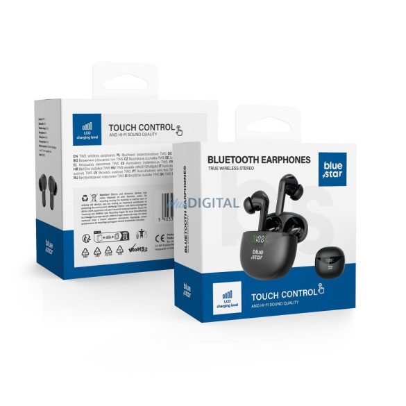 Blue Star T60 bluetooth fülhallgató - fekete