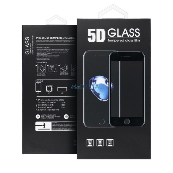 5D Full Glue edzett üveg Xiaomi Redmi Note 13 4G fekete szegéllyel 