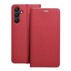 LUNA BOOK CARBON könyvtok Samsung Galaxy A25 5G - piros