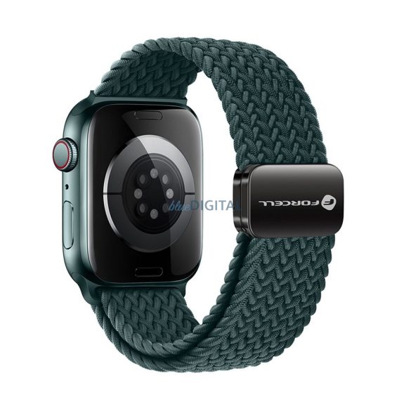 Forcell F-Design FA4 fonott mágneses csereszíj Apple Watch 42 / 44 / 45 / 49 mm - sötétzöld