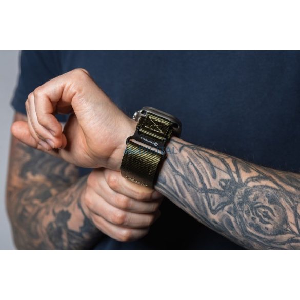 Forcell F-Design FA2 fonott mágneses csereszíj Apple Watch 42 / 44 / 45 / 49 mm - zöld