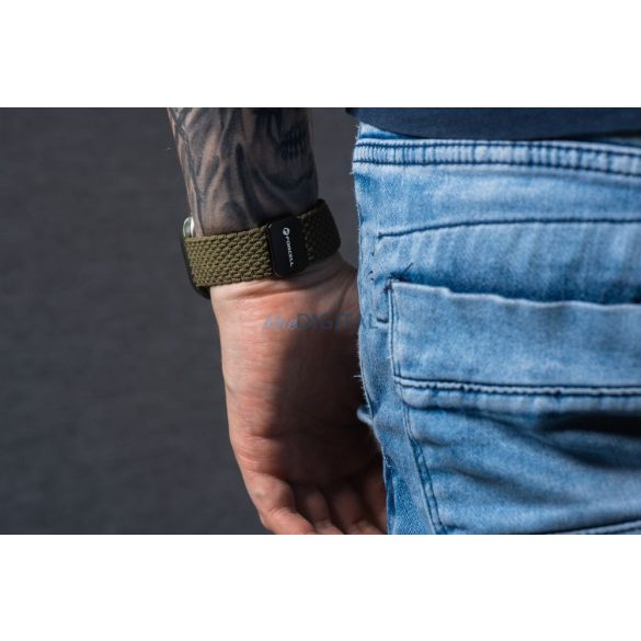 Forcell F-Design FA2 fonott mágneses csereszíj Apple Watch 38 / 40 / 41 mm - sötét olívazöld