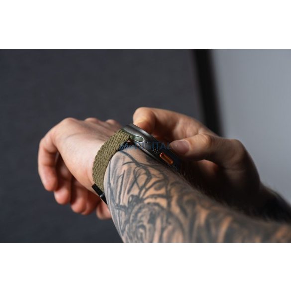 Forcell F-Design FA2 fonott mágneses csereszíj Apple Watch 38 / 40 / 41 mm - sötét olívazöld