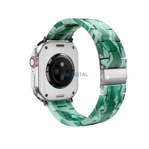 Forcell F-Design FA4 márványmintás csereszíj Apple Watch 42 / 44 / 45 / 49 mm - zöld