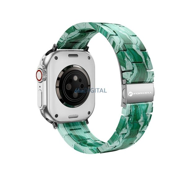 Forcell F-Design FA4 márványmintás csereszíj Apple Watch 42 / 44 / 45 / 49 mm - zöld