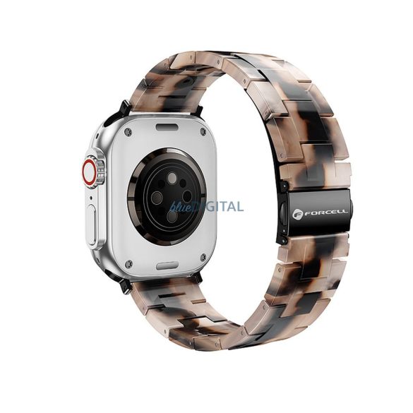 Forcell F-Design FA4 márványmintás csereszíj Apple Watch 42 / 44 / 45 / 49 mm - barna