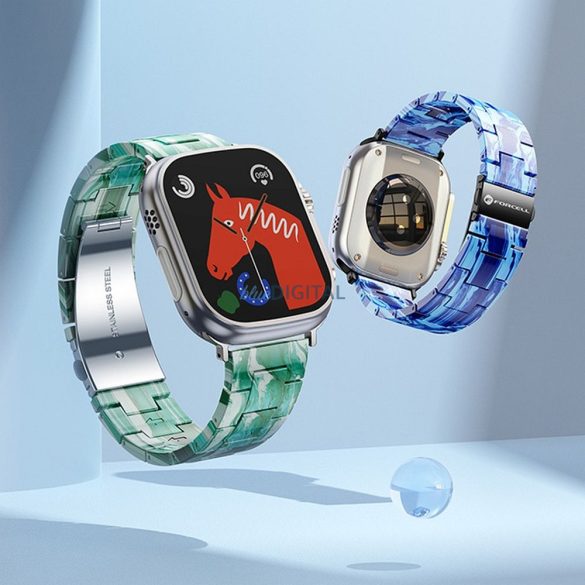 Forcell F-Design FA4 márványmintás csereszíj Apple Watch 38 / 40 / 41 mm - zöld