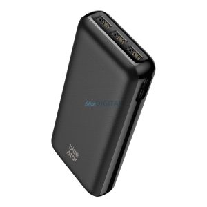 Blue Star W2027 powerbank 2xUSB-A és 1xUSB-C csatlakozással + USB-A - Type-C kábellel 30 cm 20000mAh 2.1A - fekete