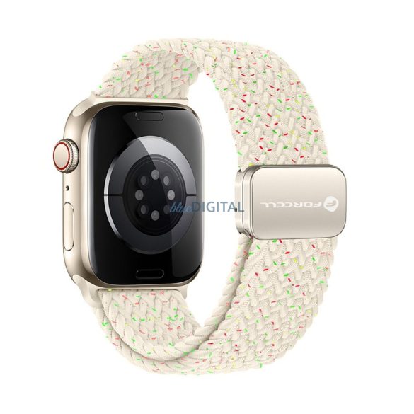 Forcell F-Design FA2 fonott mágneses csereszíj Apple Watch 42 / 44 / 45 / 49 mm - bézs