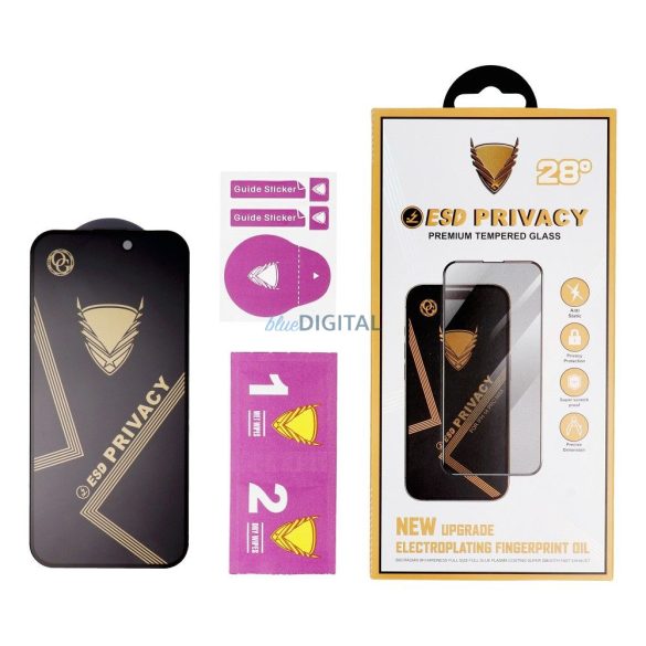 OG Premium Privacy Glass edzett üveg fekete szegéllyel iPhone XS Max / 11 Pro Max