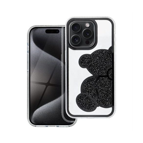 TEDDY BEAR tok iPhone 15 Pro - fekete