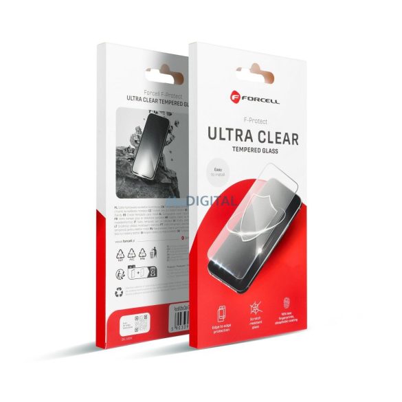 Forcell Ultra Clear Glass edzett üveg fekete szegéllyel iPhone 13