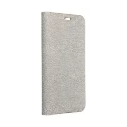 LUNA BOOK GOLD könyvtok iPhone 16 Plus - ezüst színű