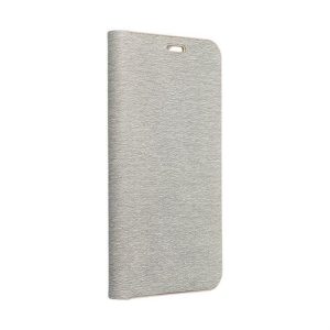 LUNA BOOK GOLD könyvtok iPhone 16 Plus - ezüst színű