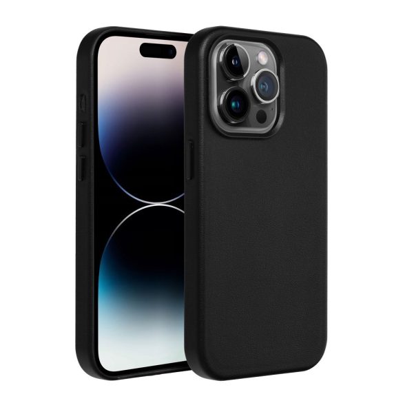 LEATHER MAG COVER tok iPhone 16 Pro - fekete