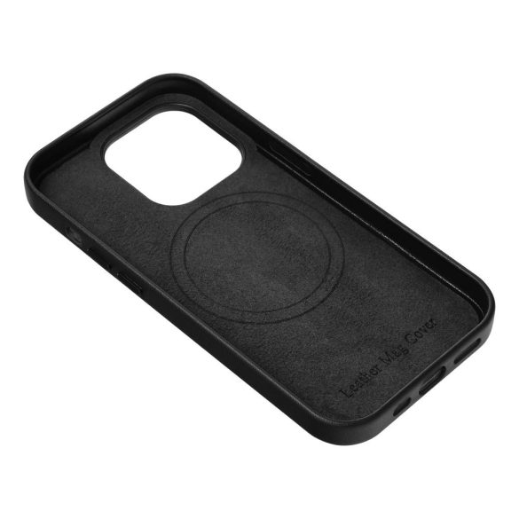 LEATHER MAG COVER tok iPhone 16 Pro Max - fekete