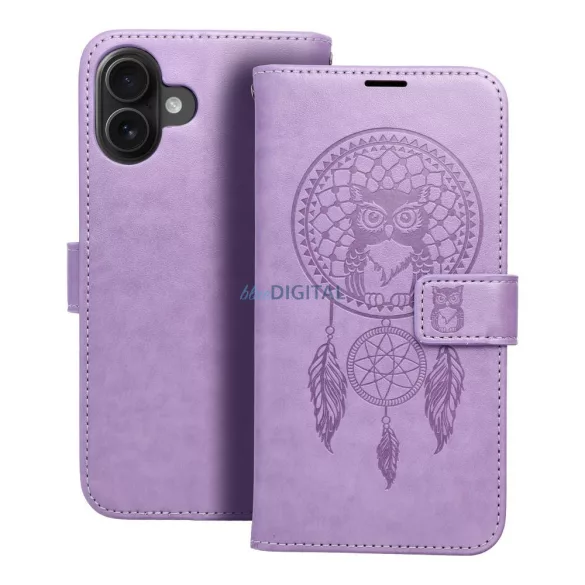 MEZZO könyvtok iPhone 16 Plus - lila álomfogó