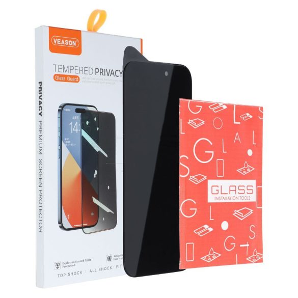 6D Pro Veason Privacy Glass edzett üveg fekete szegéllyel iPhone 16 Plus