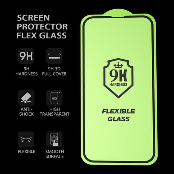 Bestsuit Flexible Hybrid Glass 5D edzett üveg fekete szegéllyel iPhone 16