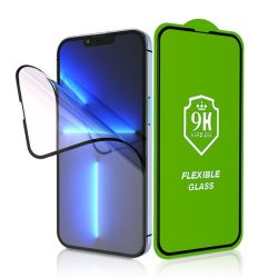   Bestsuit Flexible Hybrid Glass 5D edzett üveg fekete szegéllyel iPhone 16 Plus