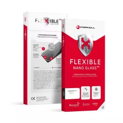   Forcell Flexible Nano Glass 5D edzett üveg fekete szegéllyel iPhone 16 Plus