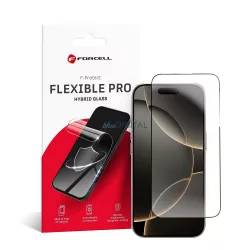   Forcell Flexible Nano Glass 5D edzett üveg fekete szegéllyel iPhone 16 Pro Max