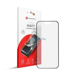   Forcell Matt Glass edzett üveg fekete szegéllyel iPhone 15 Pro Max