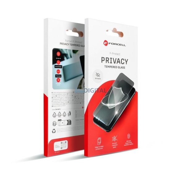 Forcell Privacy Glass betekintésvédett edzett üveg fekete szegéllyel iPhone 13