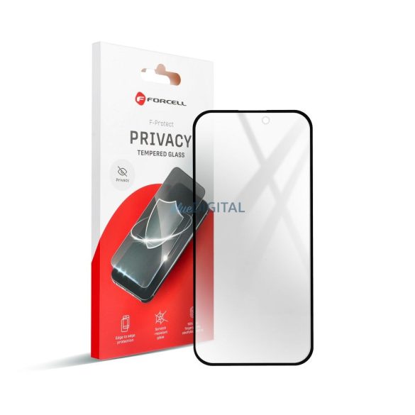 Forcell Privacy Glass betekintésvédett edzett üveg fekete szegéllyel iPhone 13 Pro/14