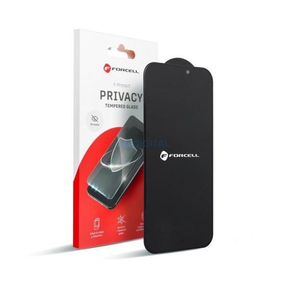 Forcell Privacy Glass betekintésvédett edzett üveg fekete szegéllyel iPhone 13 Pro Max/14 Plus