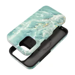   FORCELL F-PROTECT Mirage, katonai csepp-tesztelt tok kompatibilis MagSafe az IPHONE 16 PLUS zöld márványhoz