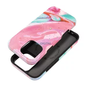 FORCELL F-PROTECT Mirage, katonai csepp-tesztelt tok kompatibilis a MagSafe-val IPHONE 16 PRO MAX rózsaszín márványhoz