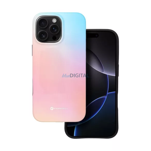 FORCELL F-PROTECT Mirage, katonai csepp-tesztelt tok kompatibilis MagSafe az IPHONE 16 PRO MAX-hoz rózsaszín kék
