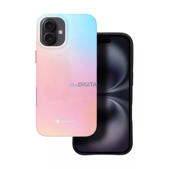 FORCELL F-PROTECT Mirage, katonai csepp-tesztelt tok kompatibilis MagSafe az IPHONE 16 PLUS-hoz rózsaszín kék