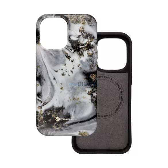 FORCELL F-PROTECT Mirage, Katonai csepp-tesztelt tok kompatibilis MagSafe az IPHONE 16 ezüst ködhöz