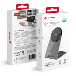   Forcell F-Energy Flip Charge Qi2 MagSafe-kompatibilis vezeték nélküli töltő 15W - ezüst