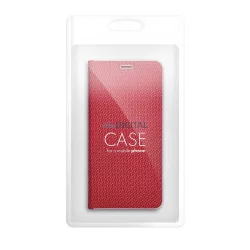 LUNA BOOK CARBON könyvtok Samsung Galaxy A12 / M12 - piros