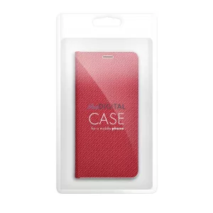 LUNA BOOK CARBON könyvtok Samsung Galaxy A12 / M12 - piros
