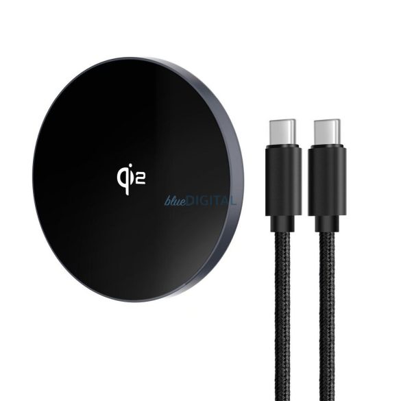 Forcell F-ENERGY MagSafe-kompatibilis vezeték nélküli töltő 15W Qi2 - ezüst színű