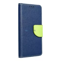   FANCY könyvtok Samsung Galaxy S25 Plus - tengerészkék-limezöld